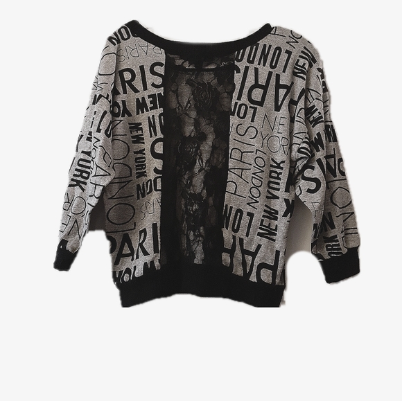 Almost Famous Cropped Sweater with Lace - Picture 2 of 2